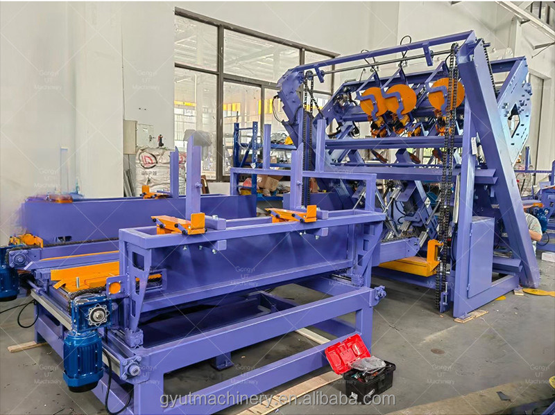 2024 Euro Línea de producción de paletas de madera Máquina de clavo automática y prensa conjunta de dedos