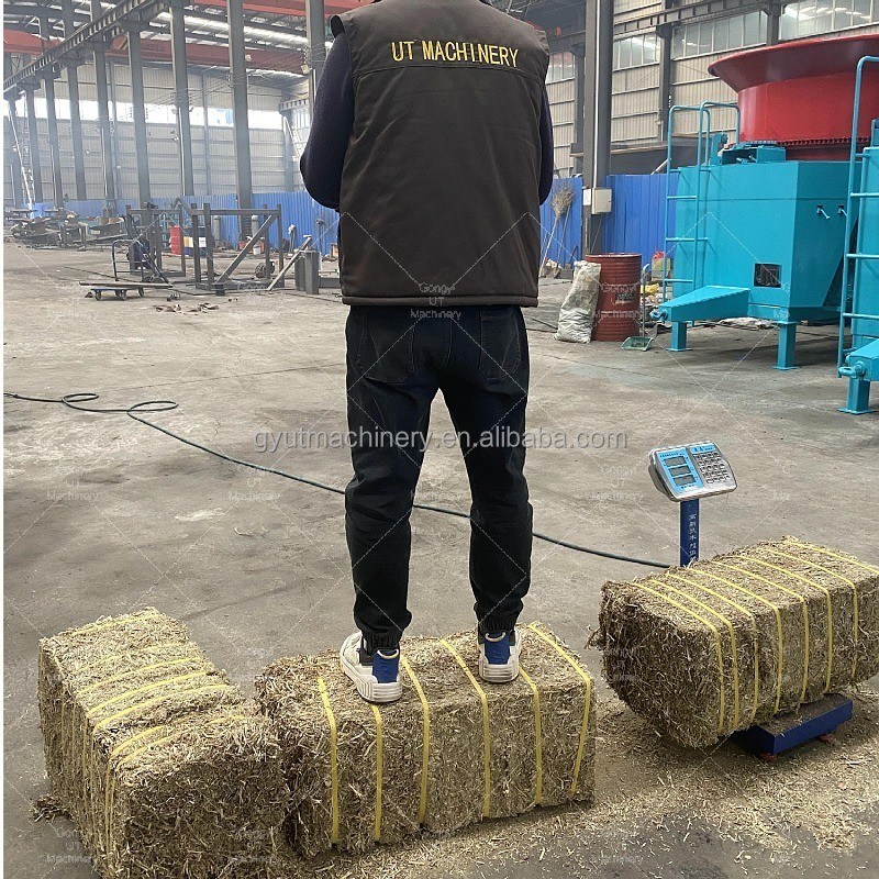 Capacidad máxima 80-120pcs/h Hay de alfalfa Prensa hidráulica horizontal para comprimir el ensilaje de maíz