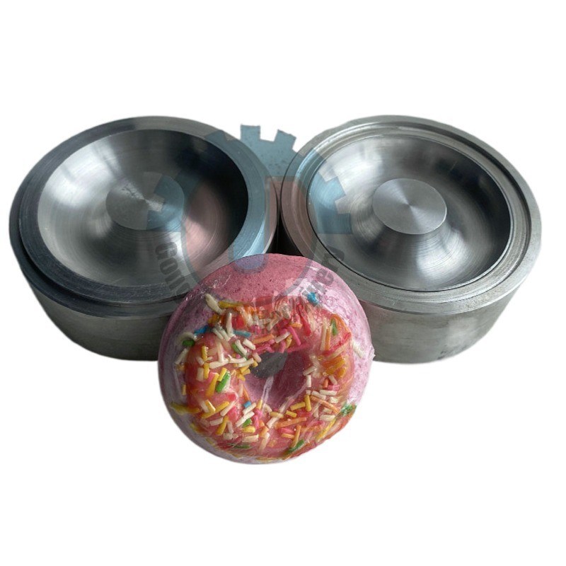 Máquina para hacer bolas de bomba de baño 65 mm Esfera metálica con moldes de baño de burbujas de borde enrollado