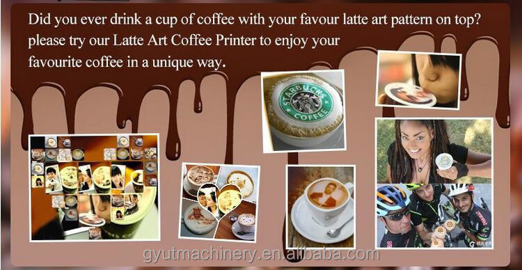 Impresora de café de tinta comestible con conexión de alta velocidad USB2.0 para impresión de arte selfie latte