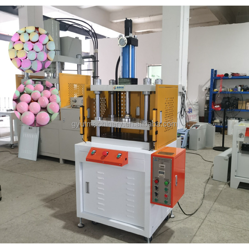 Bolas de bombas de baño de gas hechas por una prensa hidráulica de 10 toneladas con sales naturales de aceite esencial