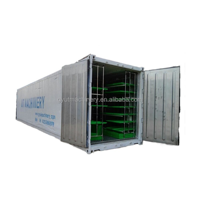 Máquina de alimentación hidropónica solar de 2400w para hierba de cebada en contenedor